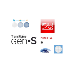 Фотохромные линзы для очков BBGR PULSEO 1,74 Transitions® GEN S™ RX («разгрузочные линзы»)