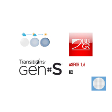 Фотохромные линзы для очков BBGR ASFOR 1,6 Transitions® GEN S™ RX (асферика)